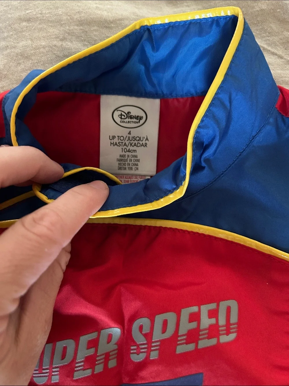Lightning McQueen Red & Blue Kids Costume - Super Speed Racing Suit